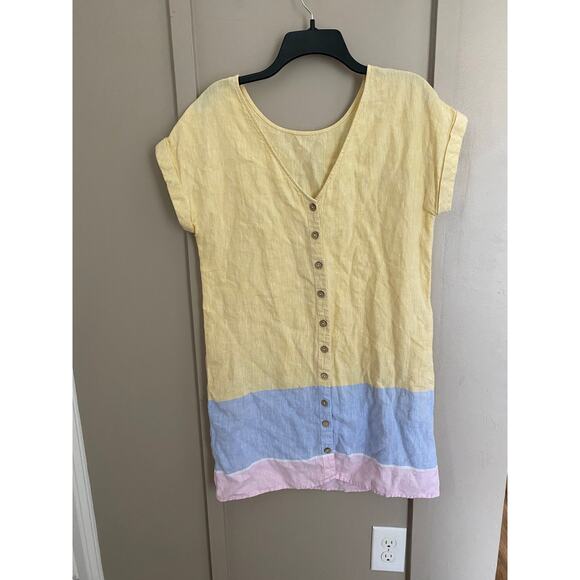 C&C California 100% Linen Button summer dress - Picture 4 of 11